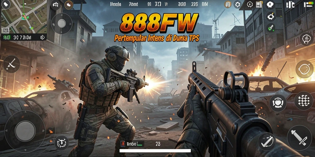 Gameplay seru dalam 888FW dengan pertempuran TPS yang menegangkan.