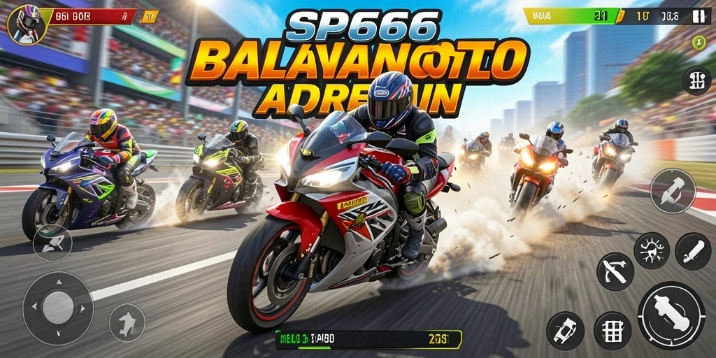 Tampilan luar biasa dari gameplay balapan motor yang mendebarkan.