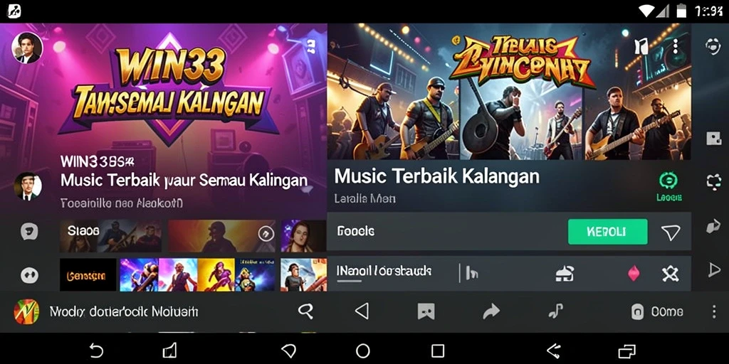 Tampilan gameplay WIN33 yang menampilkan berbagai fitur musik.